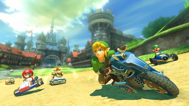 Link es un personaje muy competitivo. Cuando salta saca la espada y mira hacia atr�s retador.