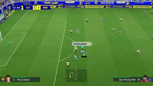 Un rendimiento sólido a 60 FPS, aunque con texturas más discretas que el eFootball tradicional en esta generación.