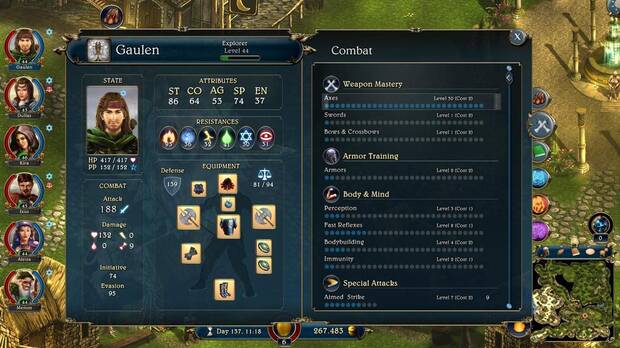 Configurar y dominar convenientemente los atributos, armas y objetos de nuestros personajes será una tarea muy intuitiva en Lords of Xulima, quizás hasta básica.