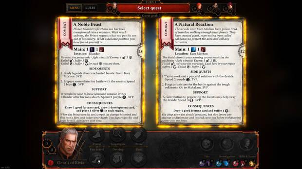Las partidas en The Witcher Adventure Game siempre pueden desarrollarse de una forma distinta, siempre en funci�n de nuestros objetivos y el personaje escogido.
