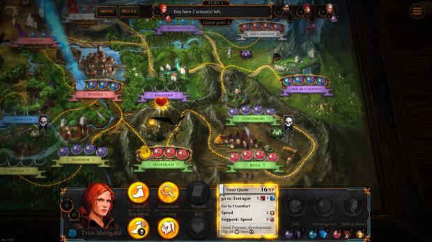 El tablero recrea parte de �El continente� en el cual se desarrollan y se enmarcan las aventuras de la saga de �The Witcher�.