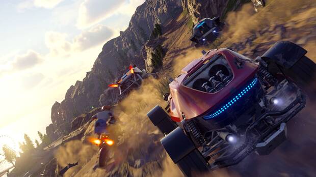 'Onrush' propone batallas por equipos muy frenéticas y espectaculares.