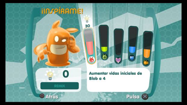 A medida que progresamos es posible ir potenciando las habilidades de Blob en varias áreas distintas.