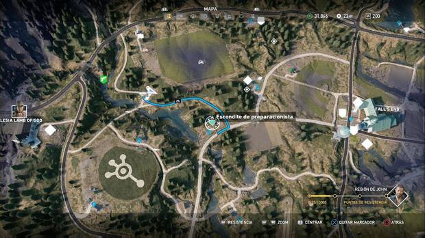 Far Cry 5, Escondites de preparacionista, Región de John, Jugando con fuego