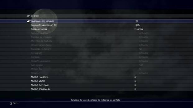 Estas son la mayor�a de opciones de v�deo que incluye el juego.
