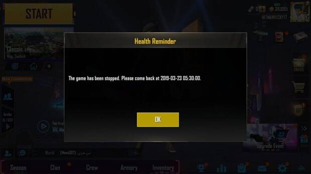 Restricciones en la India por jugar mucho tiempo a PUBG Mobile Imagen 2