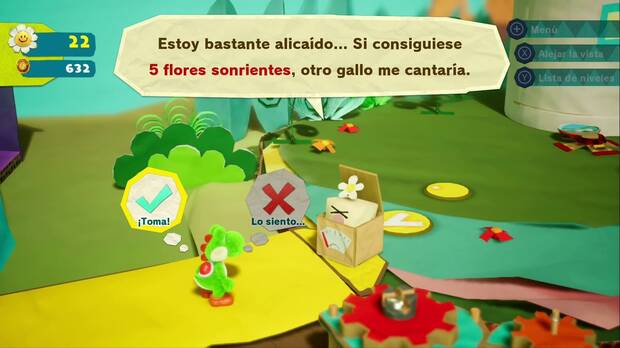 Para avanzar en la aventura y desbloquear nuevas regiones tendremos que pagar las flores sonrientes que nos pidan estos peculiares personajes.