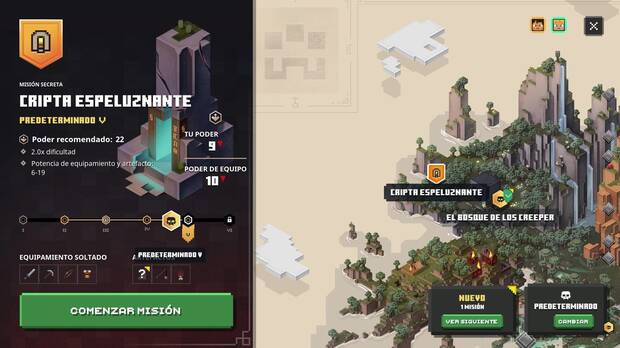 La pantalla de selección de dificultad promete un 'loop' de juego que nos incentivará repetir una y otra vez las misiones para conseguir mejor equipo.