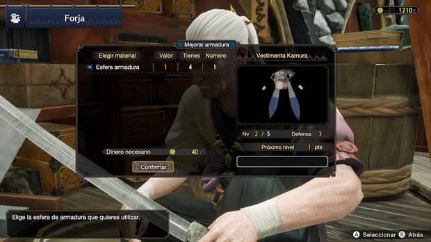 Monster Hunter Rise - Mejorar piezas de armadura con esferas de armadura