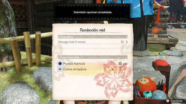 Monster Hunter Rise - Completar submisiones opcionales para ganar Esferas de armadura