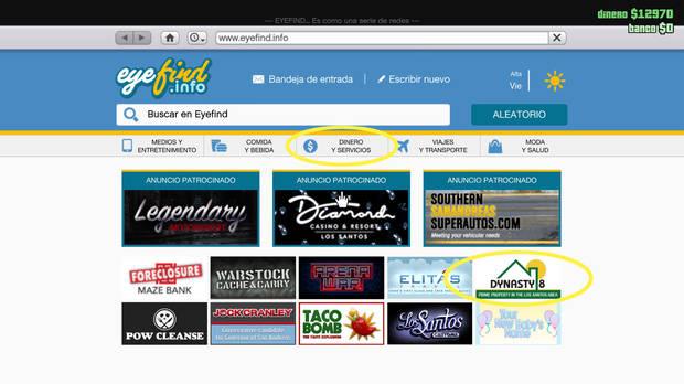 GTA Online - Web de Dynasty 8