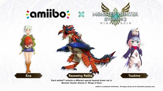 Amiibos de Monster Hunter Stories 2: Wings of Ruin.