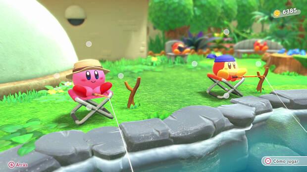 La ciudad de los Waddle Dee es un remanso de paz donde podremos relajarnos entre una aventura y otra. �A alguien le apetece pescar tranquilamente con un minijuego muy sencillo y entretenido? 
