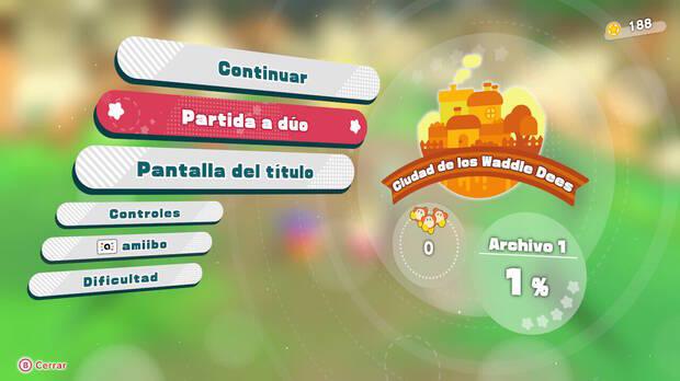 Kirby y la tierra olvidada - Partido modo dúo con segundo jugador