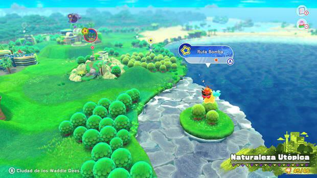 Kirby y la tierra olvidada - Ruta del tesoro de Naturaleza Utópica: Ruta Bomba