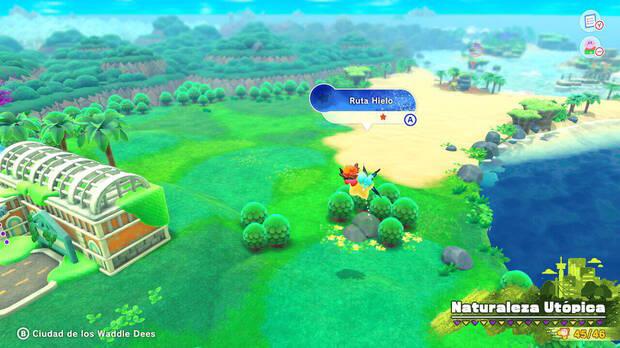 Kirby y la tierra olvidada - Ruta del tesoro de Naturaleza Utópica: Ruta Hielo