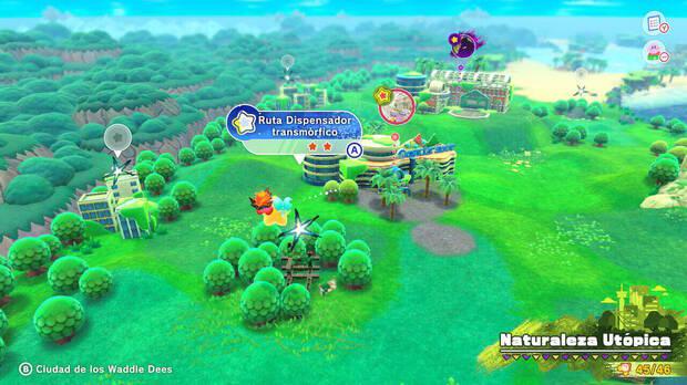 Kirby y la tierra olvidada - Ruta del tesoro de Naturaleza Utópica: Ruta Dispensador transmórfico