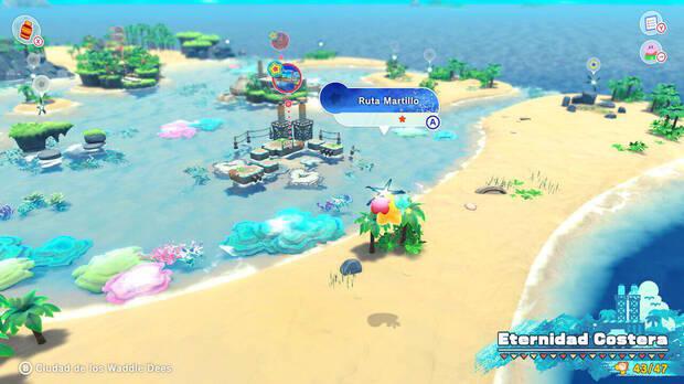Kirby y la tierra olvidada - Ruta del tesoro de Eternidad Costera: Ruta Martillo