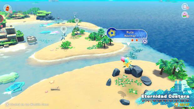 Kirby y la tierra olvidada - Ruta del tesoro de Eternidad Costera: Ruta Normal