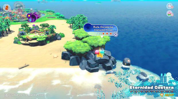 Kirby y la tierra olvidada - Ruta del tesoro de Eternidad Costera: Ruta Escaleras transmórficas