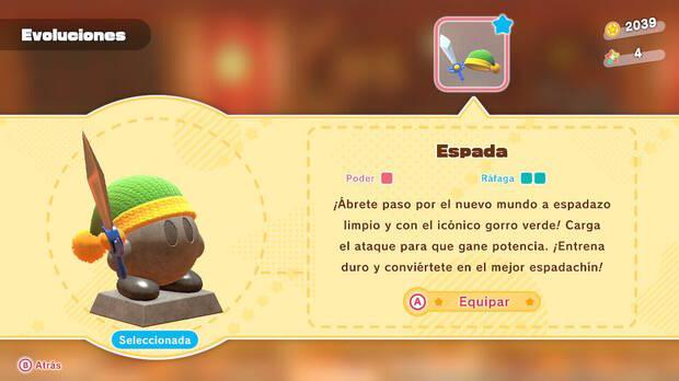 Kirby y la tierra olvidada - Habilidad Espada
