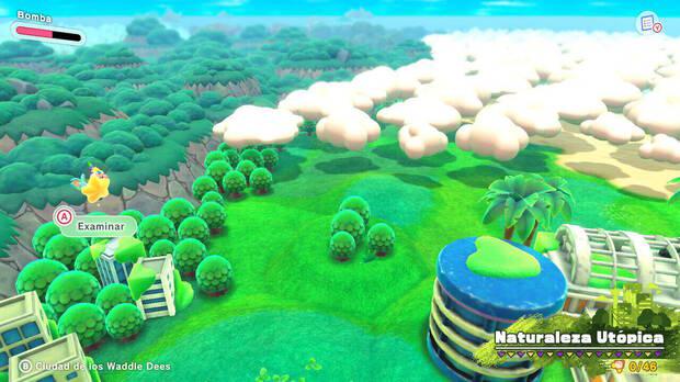 Kirby y la tierra olvidada - Examina el mundo para ganar monedas