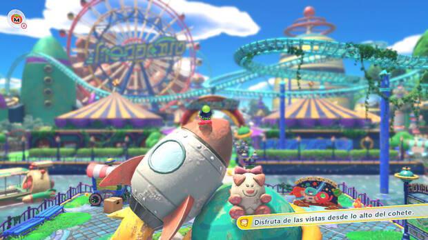 Kirby y la tierra olvidada - Bienvenidos a Maravilia: Vistas desde lo alto del cohete