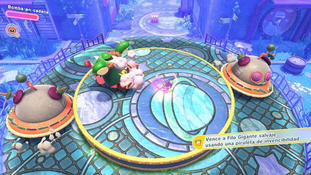 Kirby y la tierra olvidada - Circuito de Carreras: Vencer a Filo Gigante salvaje con la piruleta de invencibilidad
