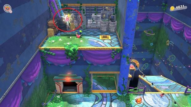 Kirby y la tierra olvidada - Circuito de Carreras: Localización de la piruleta de invencibilidad