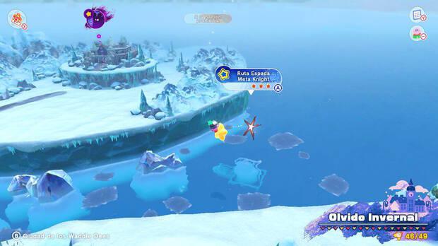 Kirby y la tierra olvidada - Ruta del tesoro de Olvido Invernal: Ruta Espada Meta Knight