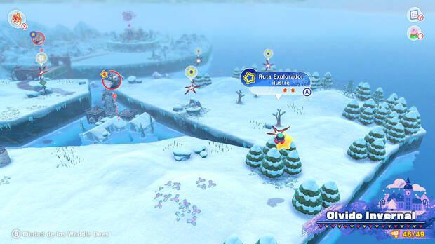 Kirby y la tierra olvidada - Ruta del tesoro de Olvido Invernal: Ruta Explorador ilustre