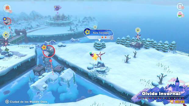 Kirby y la tierra olvidada - Ruta del tesoro de Olvido Invernal: Ruta Tornado