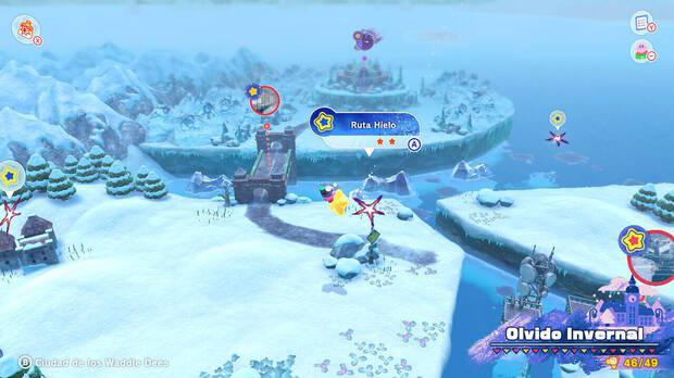 Kirby y la tierra olvidada - Ruta del tesoro de Olvido Invernal: Ruta Hielo