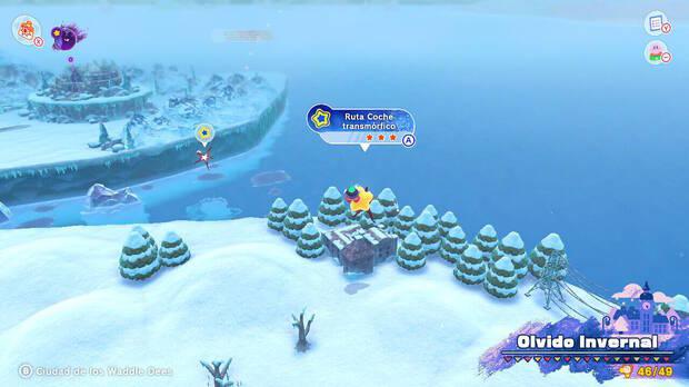 Kirby y la tierra olvidada - Ruta del tesoro de Olvido Invernal: Ruta Coche transmórfico