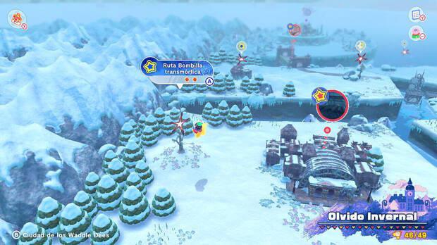 Kirby y la tierra olvidada - Ruta del tesoro de Olvido Invernal: Ruta Bombilla transfórmica