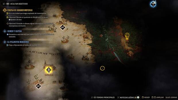 En el mapa general podremos seleccionar nuestros destinos y descubrir nuevas localizaciones. Eso s�, tened en cuenta que durante el viaje pueden suceder eventos aleatorios.