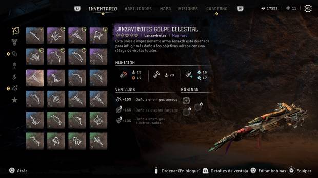 Horizon Forbidden West - Arma Lanzavirotes golpe celestial