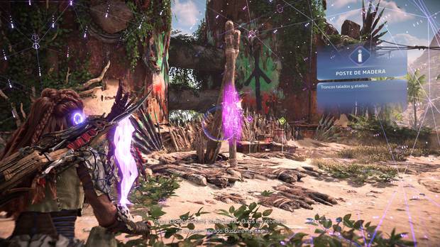 Horizon Forbidden West - Sangre por sangre: Poste de madera en el puesto rebelde