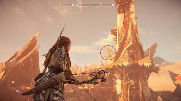Horizon Forbidden West - Pico de la señal: Subir a lo alto de la torre de Lanzahirviente