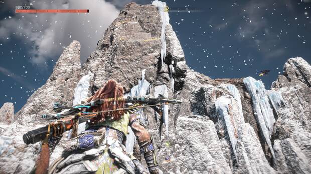 Horizon Forbidden West - Pico de la señal: Ascenso hacia lo alto de la montaña de la base