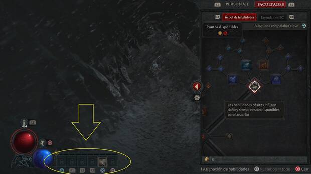 Diablo 4 - Ranuras de asignación de habilidades activas