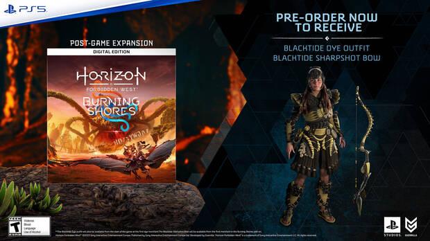 Incentivos de reserva de Horizon Forbidden West: Burning Shores.