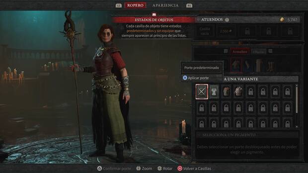 Diablo 4 - Seleccionar transfiguraciones en el ropero