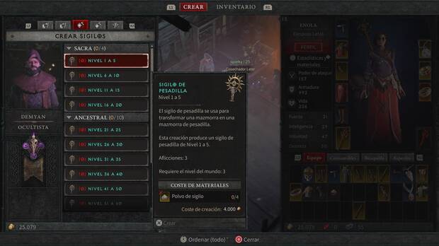 Diablo 4 - Buy sigils in the occultist to unlock nightmare dungeons