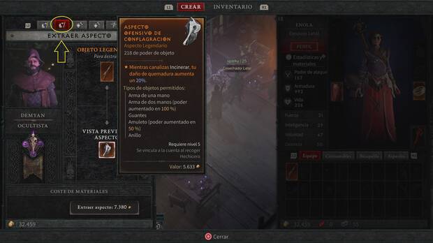 Diablo 4 - Extraer aspectos legendarios de objetos