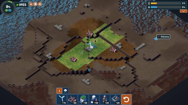 Nada m�s aterrizar en la zona tendremos que desplegar una fuente de energ�a y maquinaria que nos permita descontaminar y crear vegetaci�n.