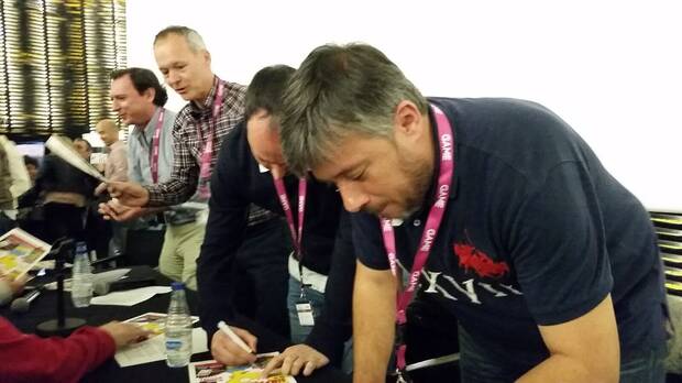 La redacción fundacional de Hobby Consolas dio una charla en Retro Madrid 2014. De izquierda a derecha: Amalio Gómez, Juan Carlos García, Marcos García y José Luis Sanz.