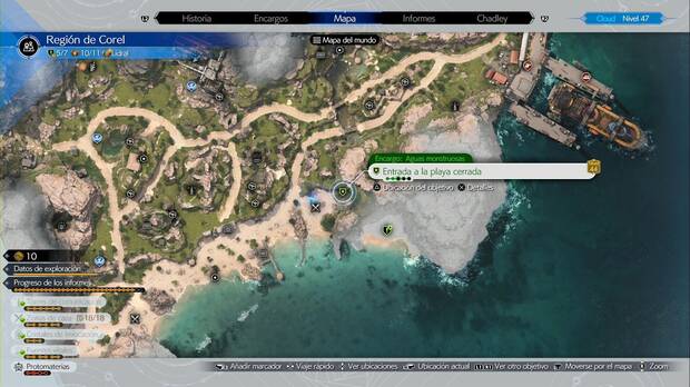 Final Fantasy VII Rebirth - Aguas monstruosas: ubicación del acceso a la playa cerrada