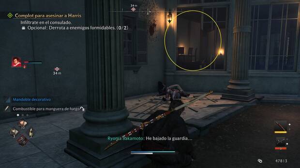 Rise of the Ronin - Misión Complot para asesinar a Harris: ventana para entrar en el consulado