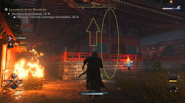 Rise of the Ronin - Misión La cortesía de los Denshutai: Cuerda para subir por la torre